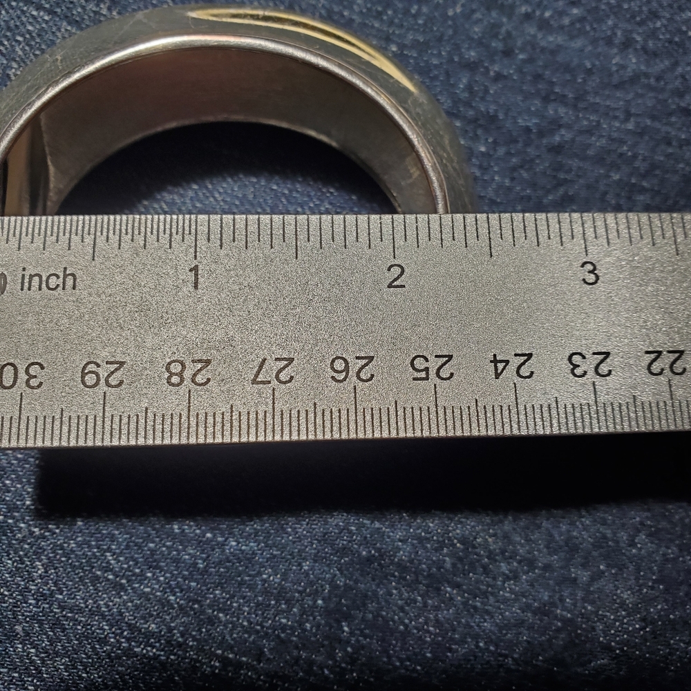 Vintage Silverplated Spring Hinge Chunky Cuff Bracelet For Small Wrist Heritage - Picture 4 of 8